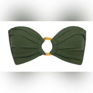 Montce Olive Micro Scrunch Tori Bandeau Bikini Top - S